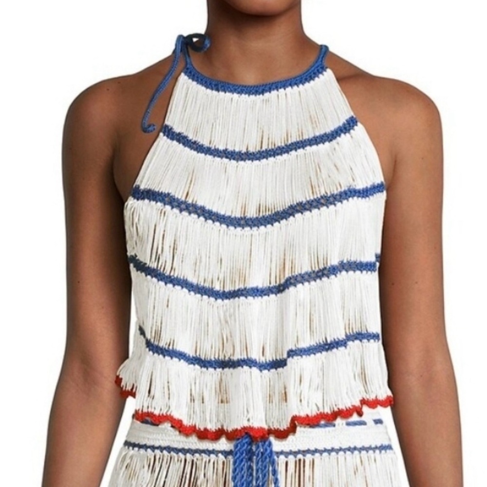 67. NWT My Beachy Side and Emily In Paris -Bonbon Hand-crochet Top, Size Large.